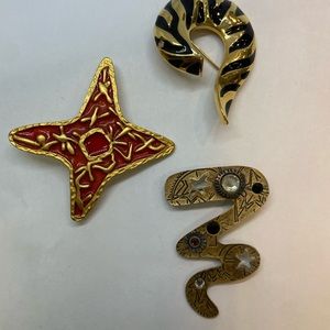 Set of 3 Vintage Brooches